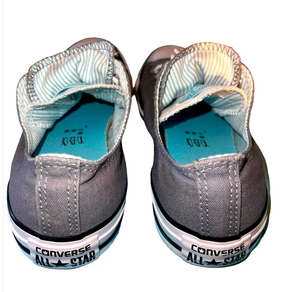 Like new gray,low top,dbl tongue, Converse Chuck Taylor All Star shoes,wmn sz 9. - Picture 4 of 5